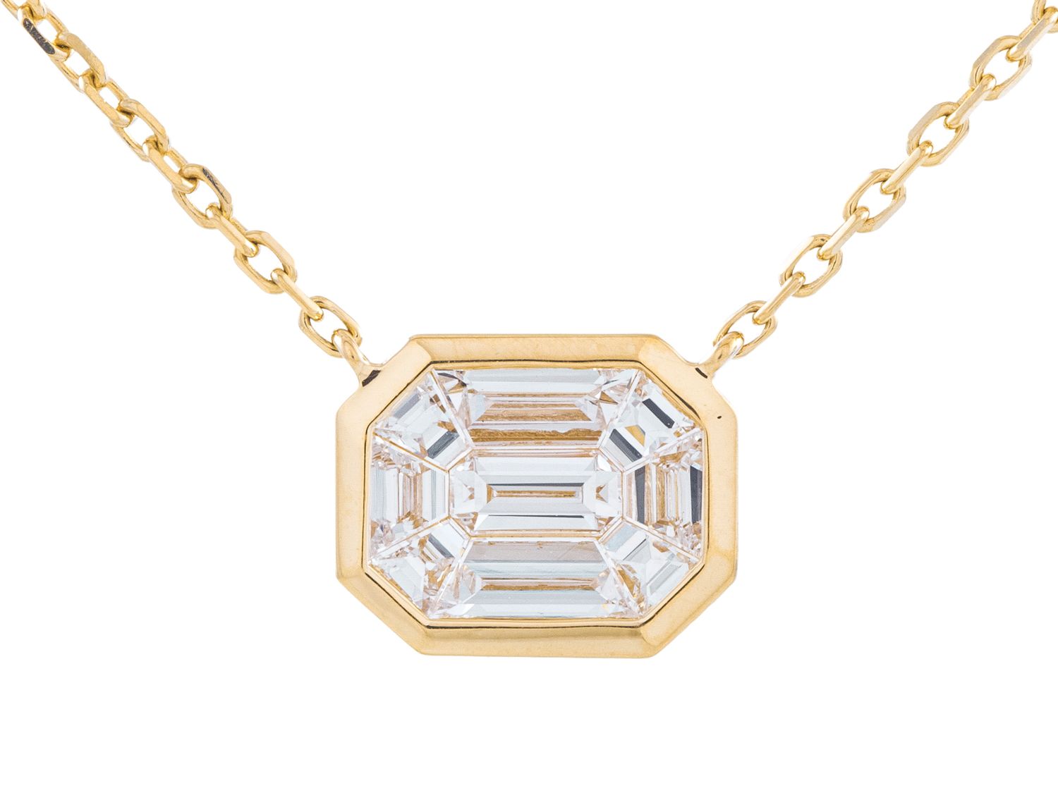 Diamond Necklace - 14 KT Yellow Gold