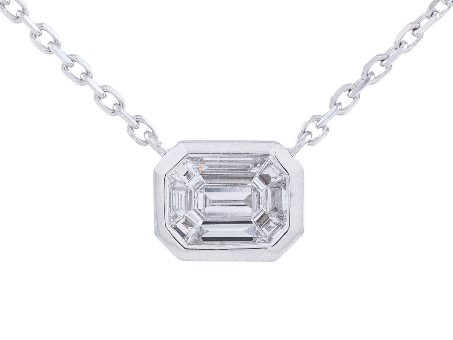 Diamond Necklace - 14 KT White Gold