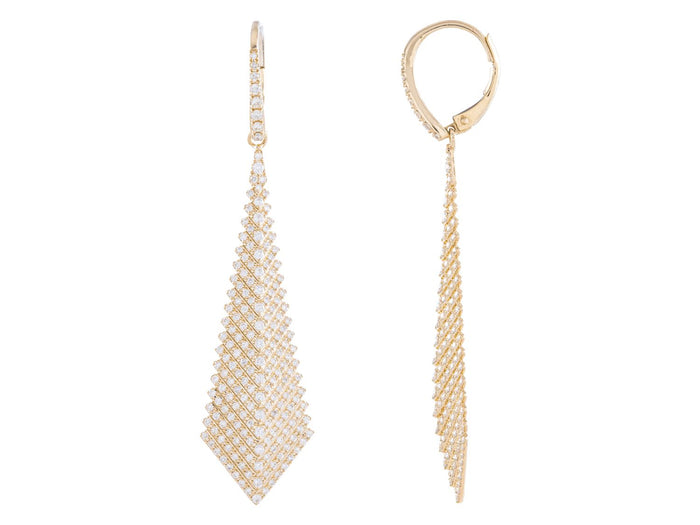 Diamond Earrings - 14 KT Yellow Gold