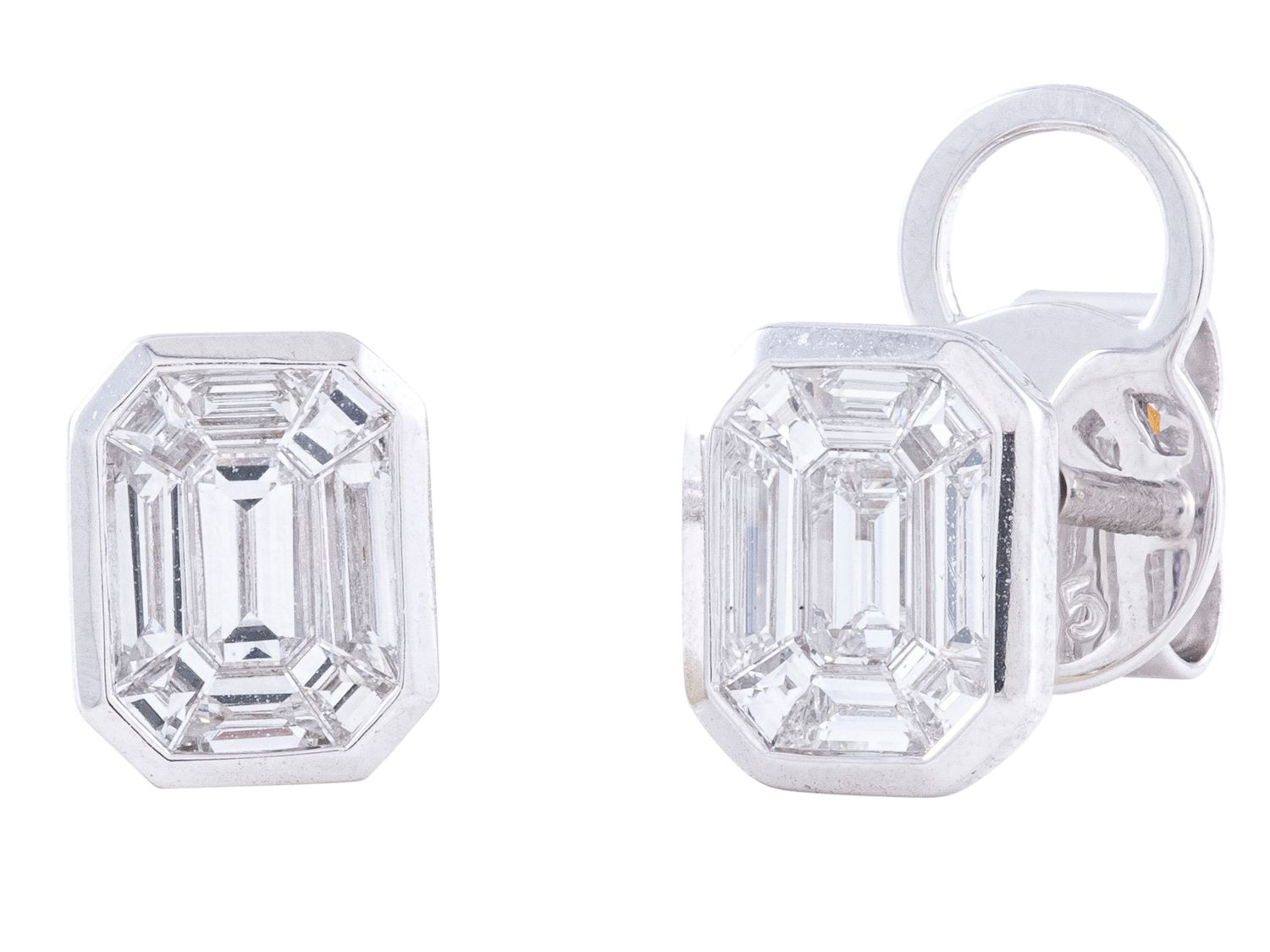 Diamond Earrings - 14 KT White Gold
