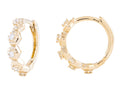 Diamond Hoop Earrings - 14 KT Yellow Gold