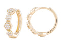 Diamond Hoop Earrings - 14 KT Yellow Gold