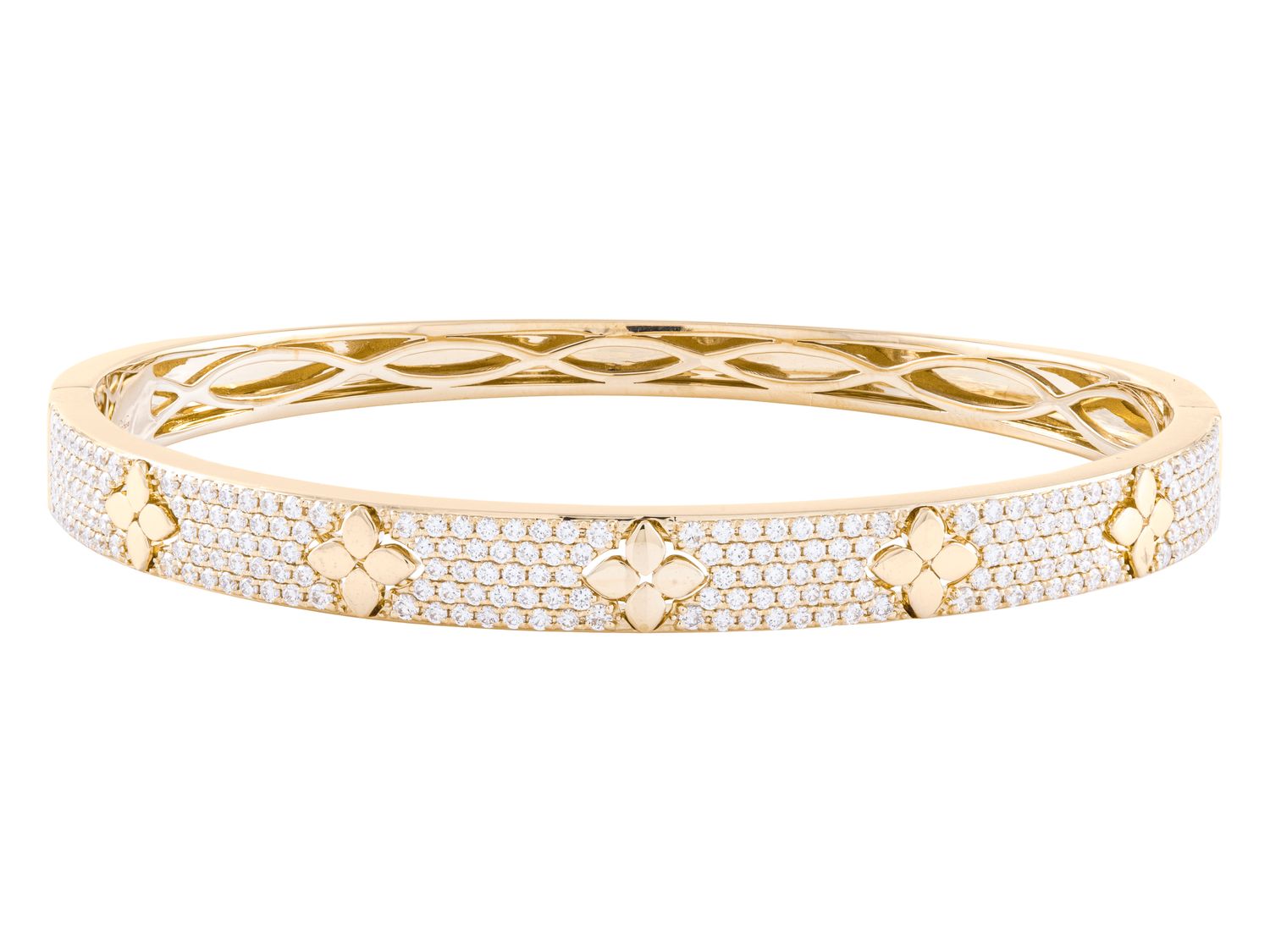 Diamond Bangle - 14 KT Yellow Gold