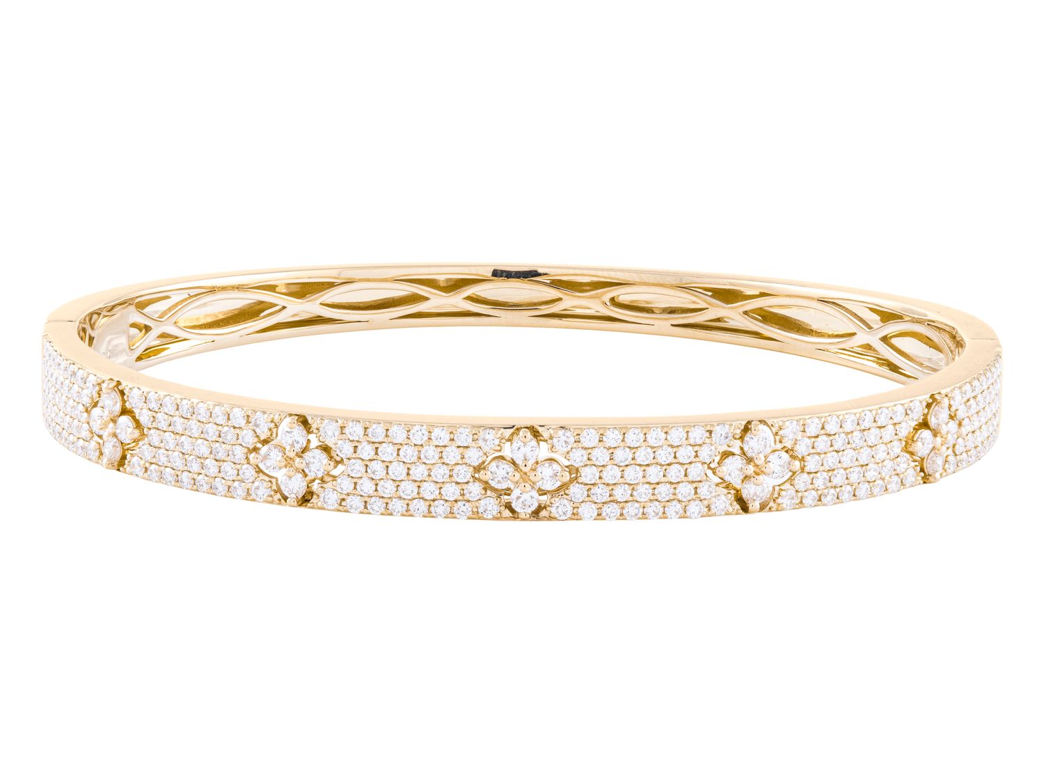 Diamond Bangle - 14 KT Yellow Gold