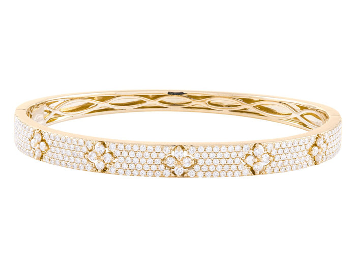 Diamond Bangle - 14 KT Yellow Gold