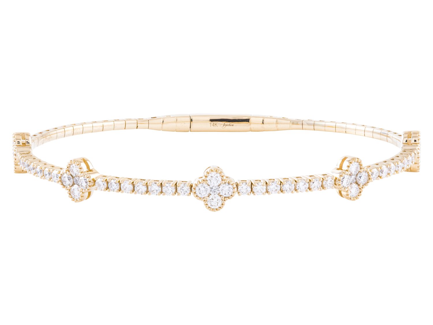 Diamond Bangle - 14 KT Yellow Gold