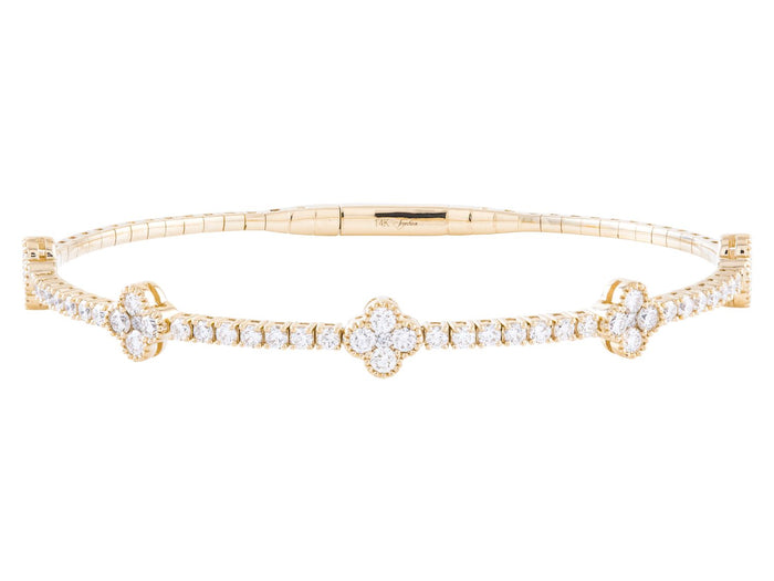 Diamond Bangle - 14 KT Yellow Gold