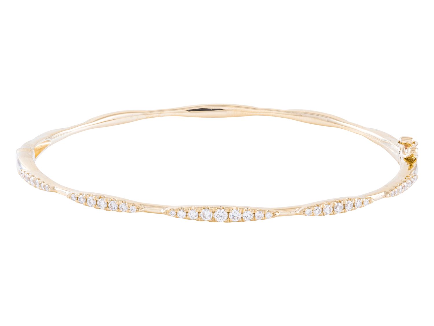 Diamond Bangle - 14 KT Yellow Gold