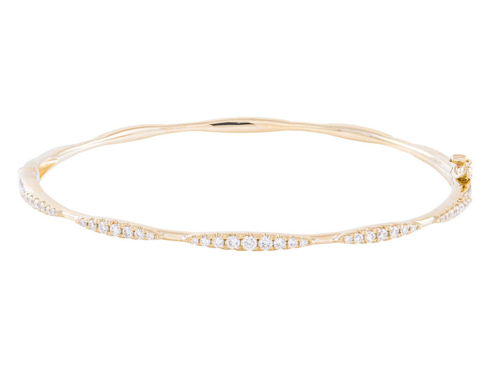 Diamond Bangle - 14 KT Yellow Gold