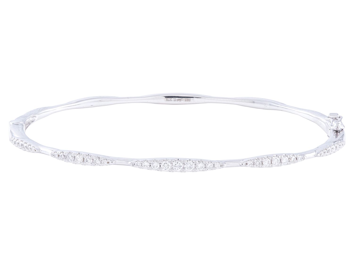 Diamond Bangle - 14 KT White Gold