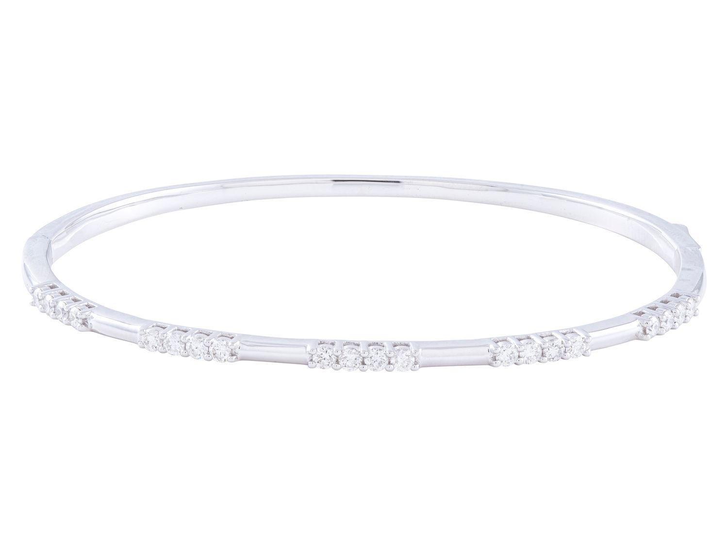 Diamond Bangle - 14 KT White Gold