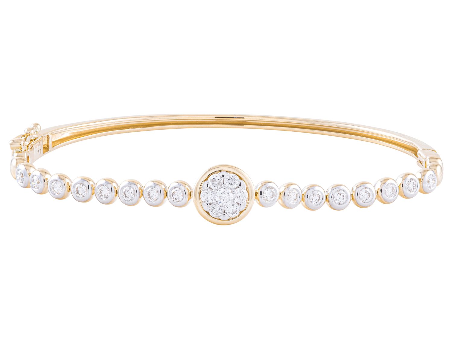 Diamond Bangle - 14 KT Yellow Gold