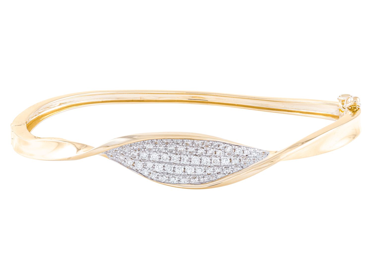 Diamond Bangle - 14 KT Yellow Gold