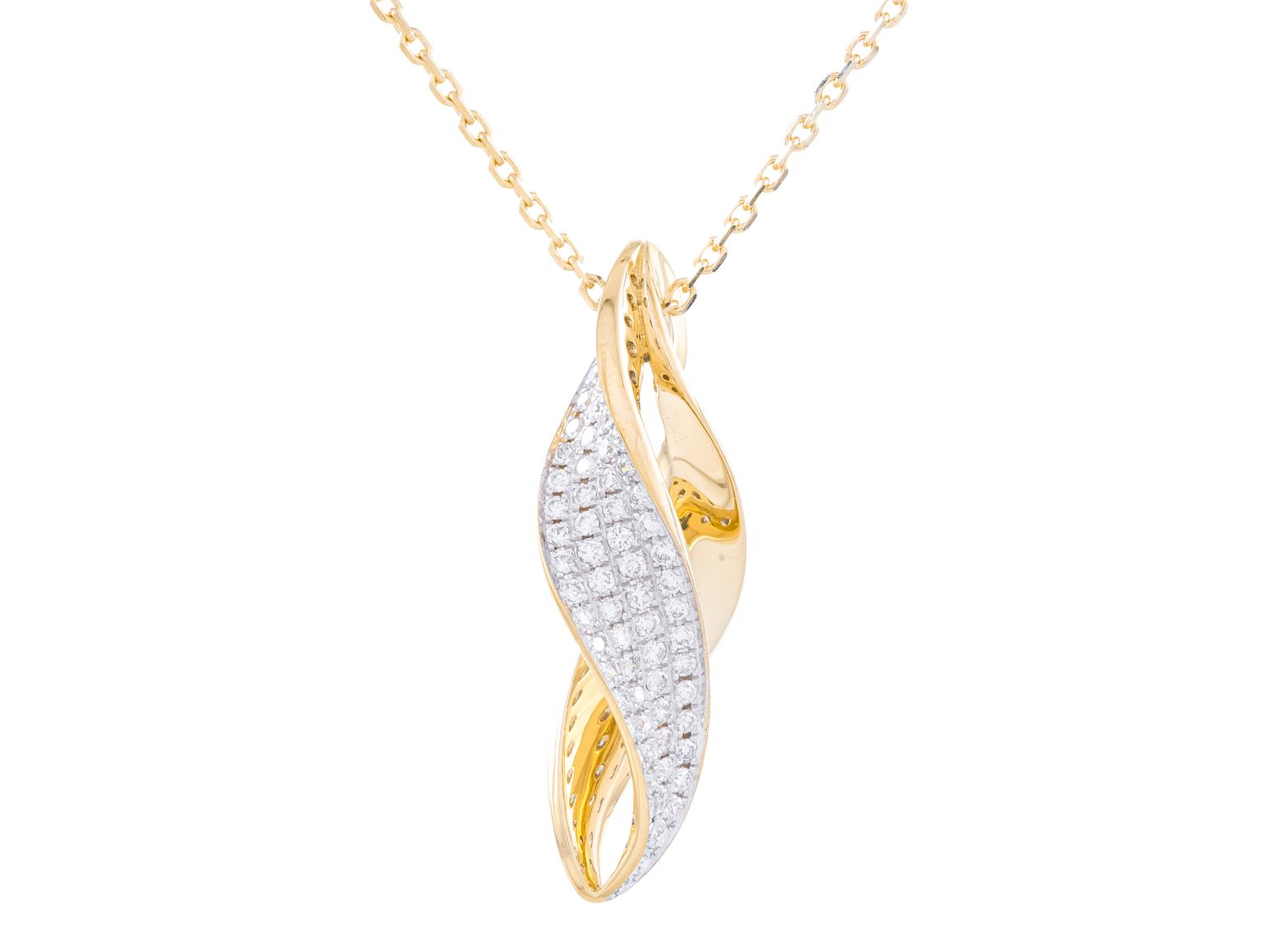 Diamond Necklace - 14 KT Yellow Gold