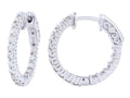 Diamond Hoop Earrings - 14 KT White Gold