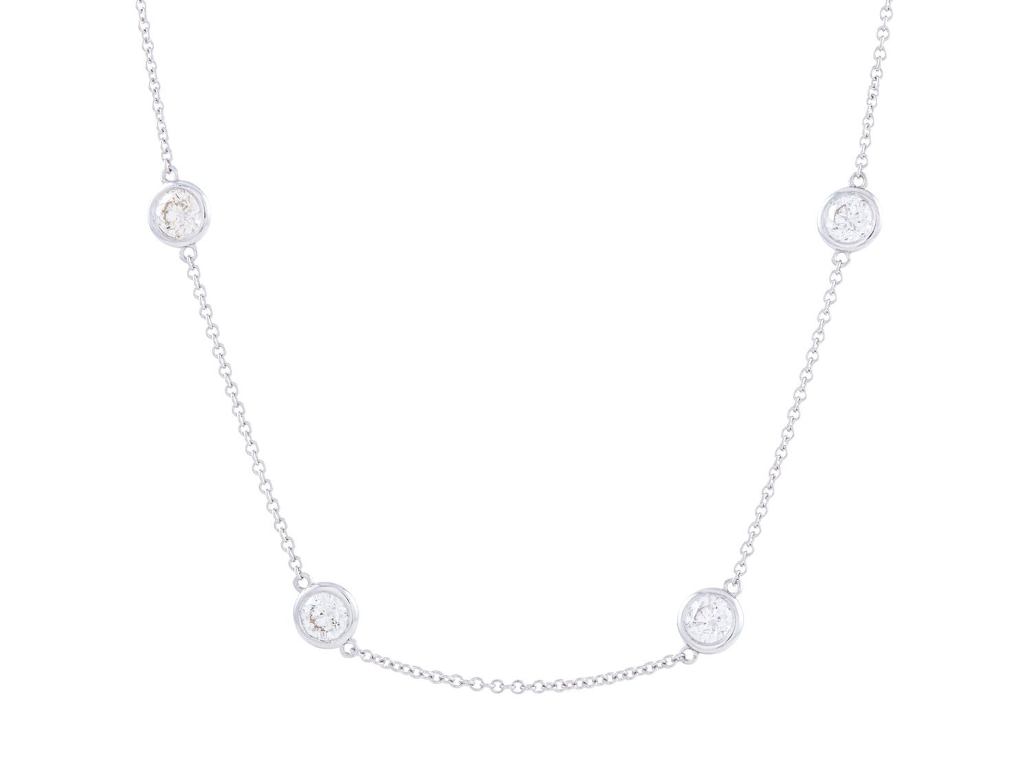 Diamond Necklace - 14 KT White Gold