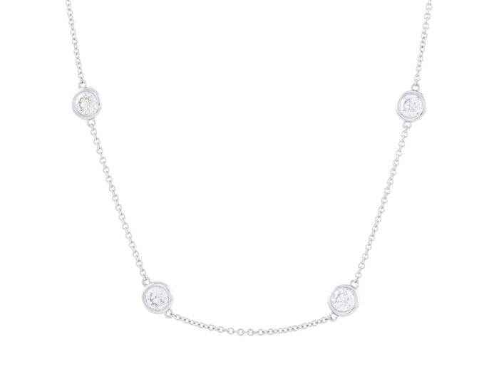 Diamond Necklace - 14 KT White Gold