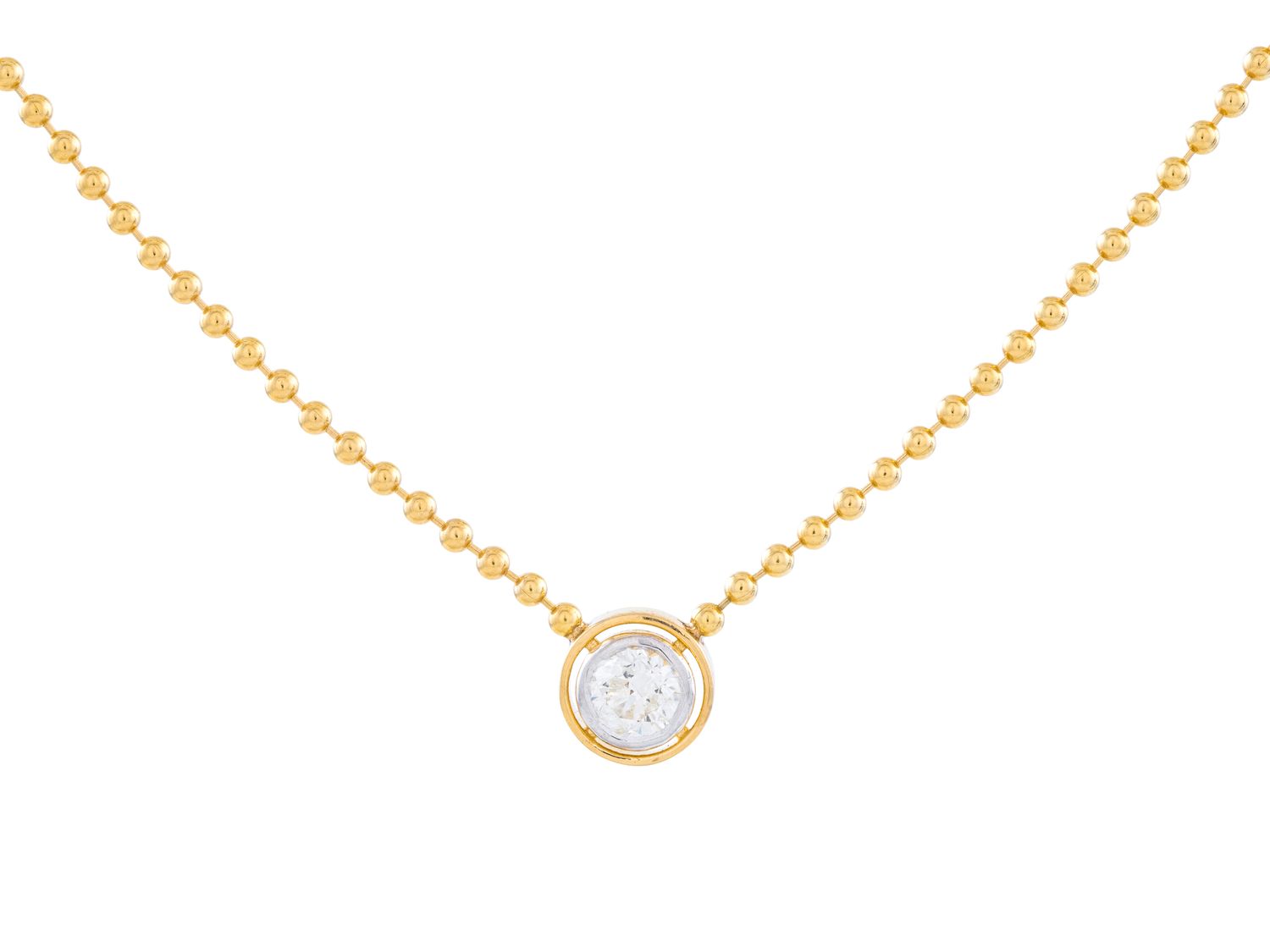 Diamond Necklace - 18 KT Yellow Gold