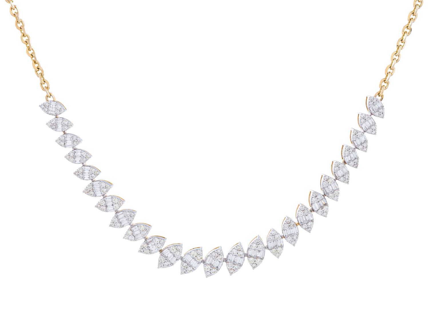 Diamond Necklace - 14 KT Yellow Gold
