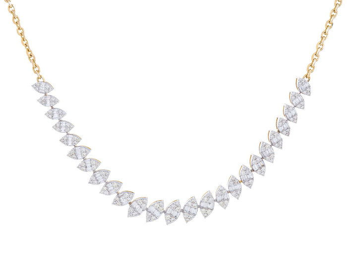 Diamond Necklace - 14 KT Yellow Gold