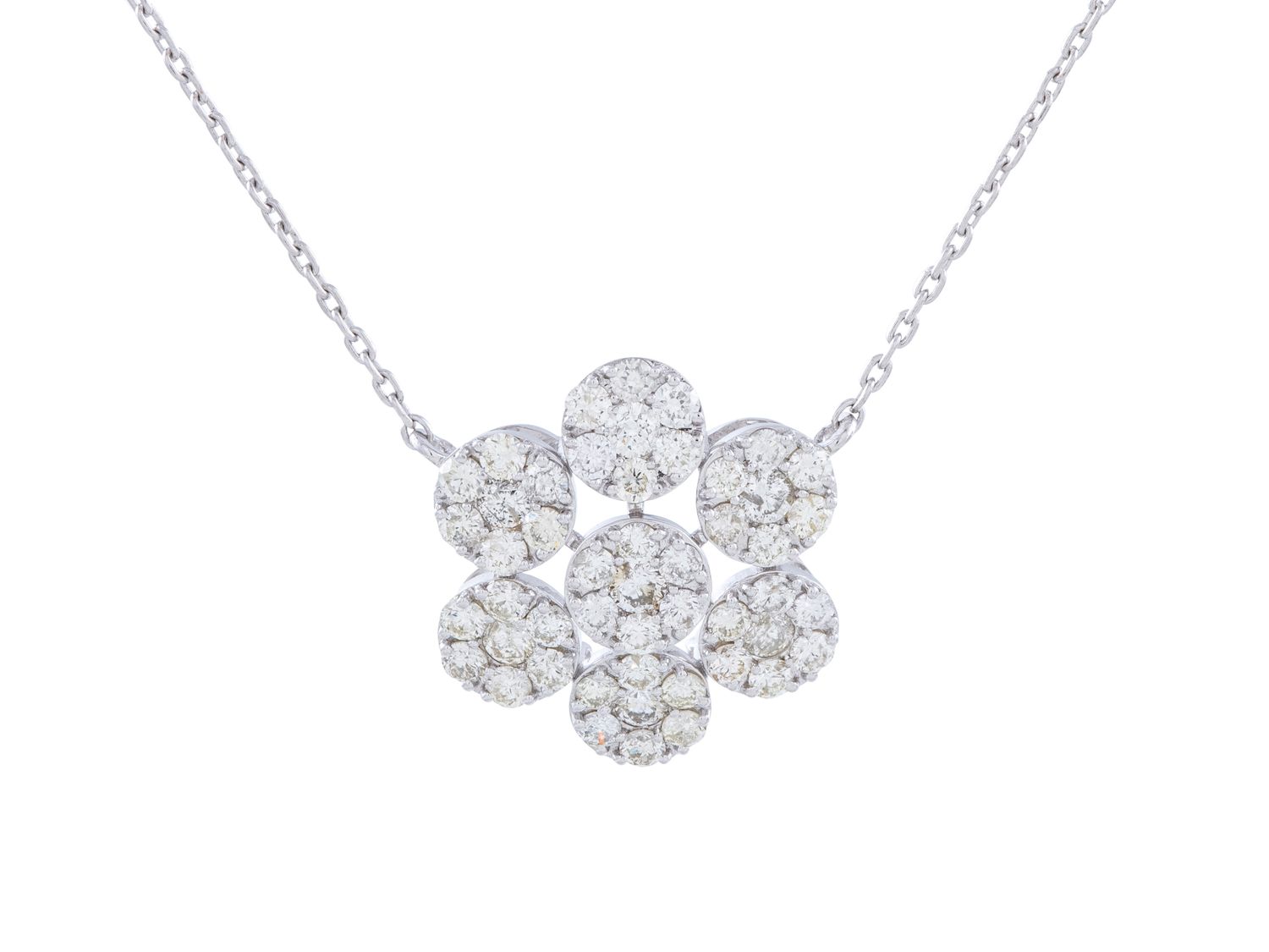 Diamond Necklace - 14 KT White Gold