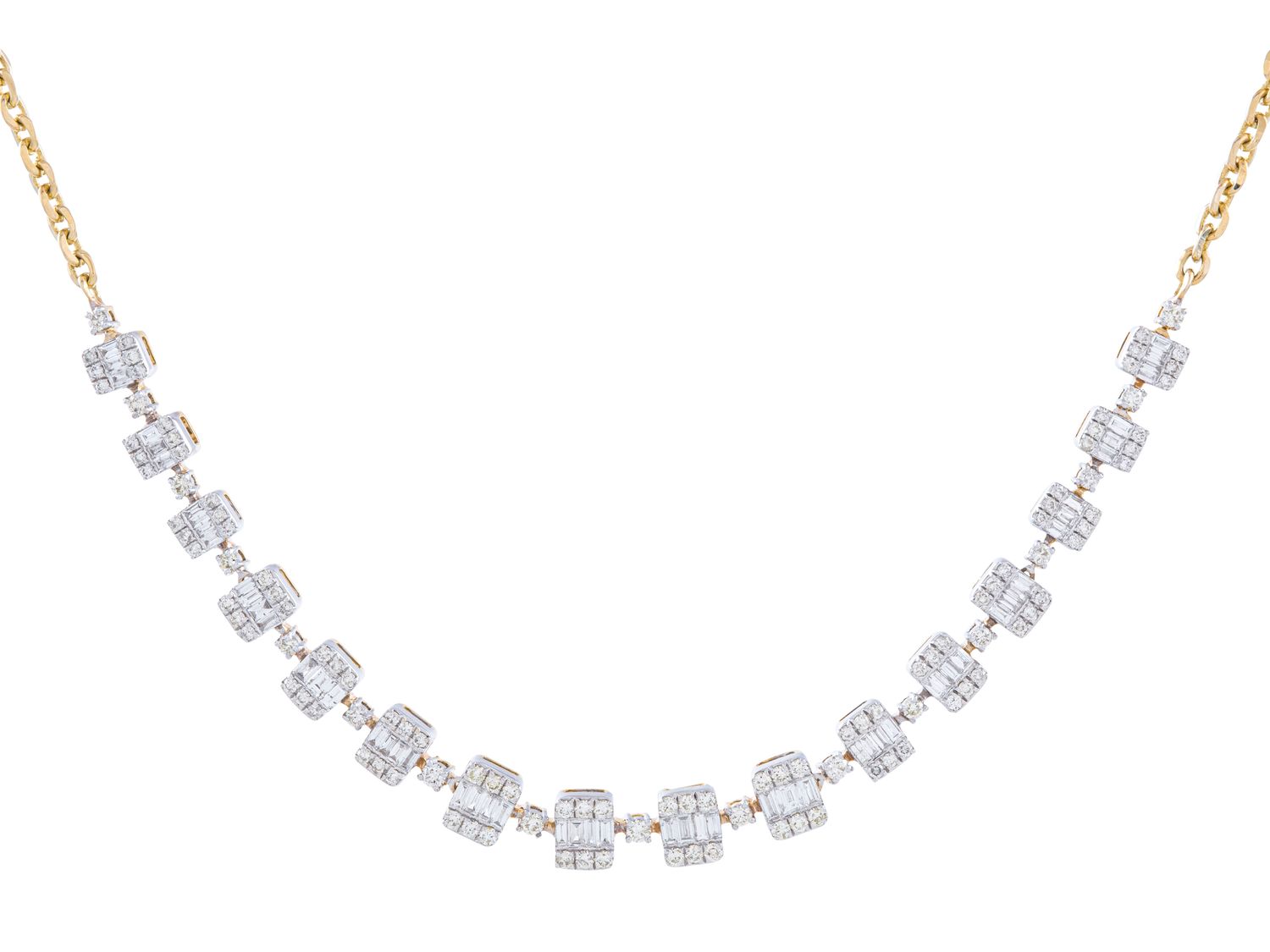 Diamond Necklace - 14 KT Yellow Gold