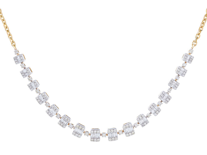Diamond Necklace - 14 KT Yellow Gold