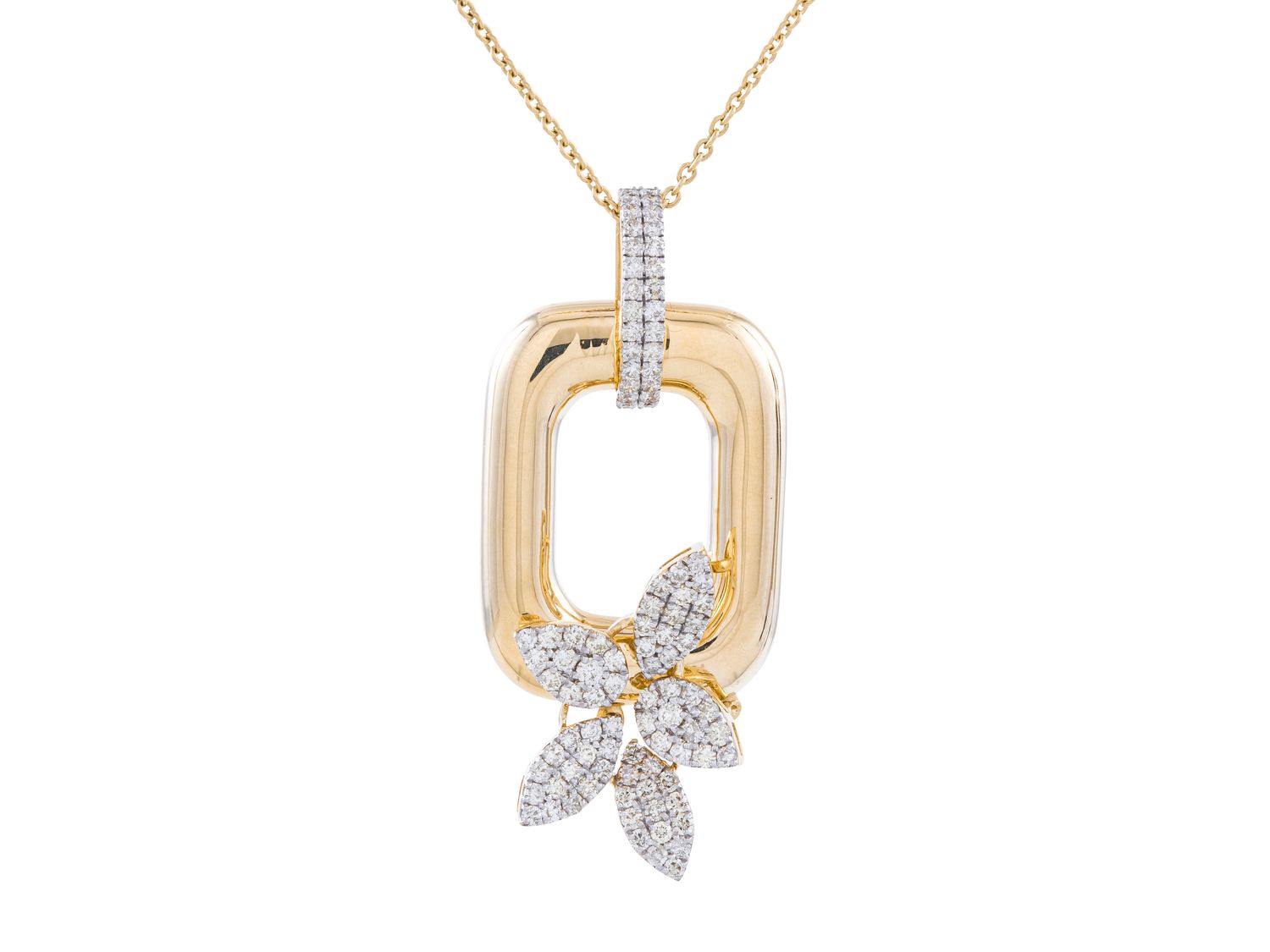 Diamond Necklace - 14 KT Yellow Gold