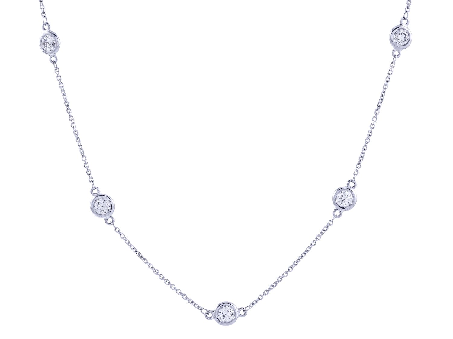 Diamond Necklace - 14 KT White Gold