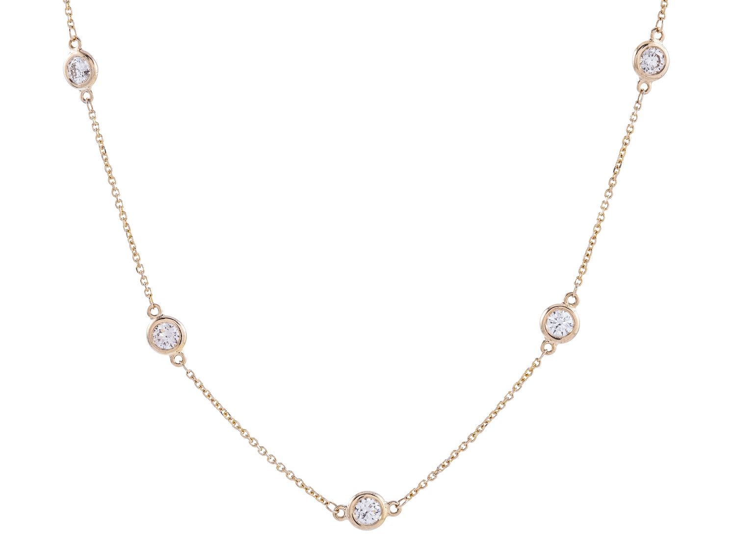 Diamond Necklace - 14 KT Yellow Gold