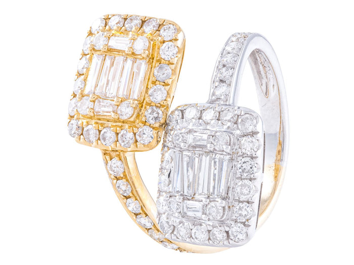 Diamond Ring - 14 KT White and Yellow Gold