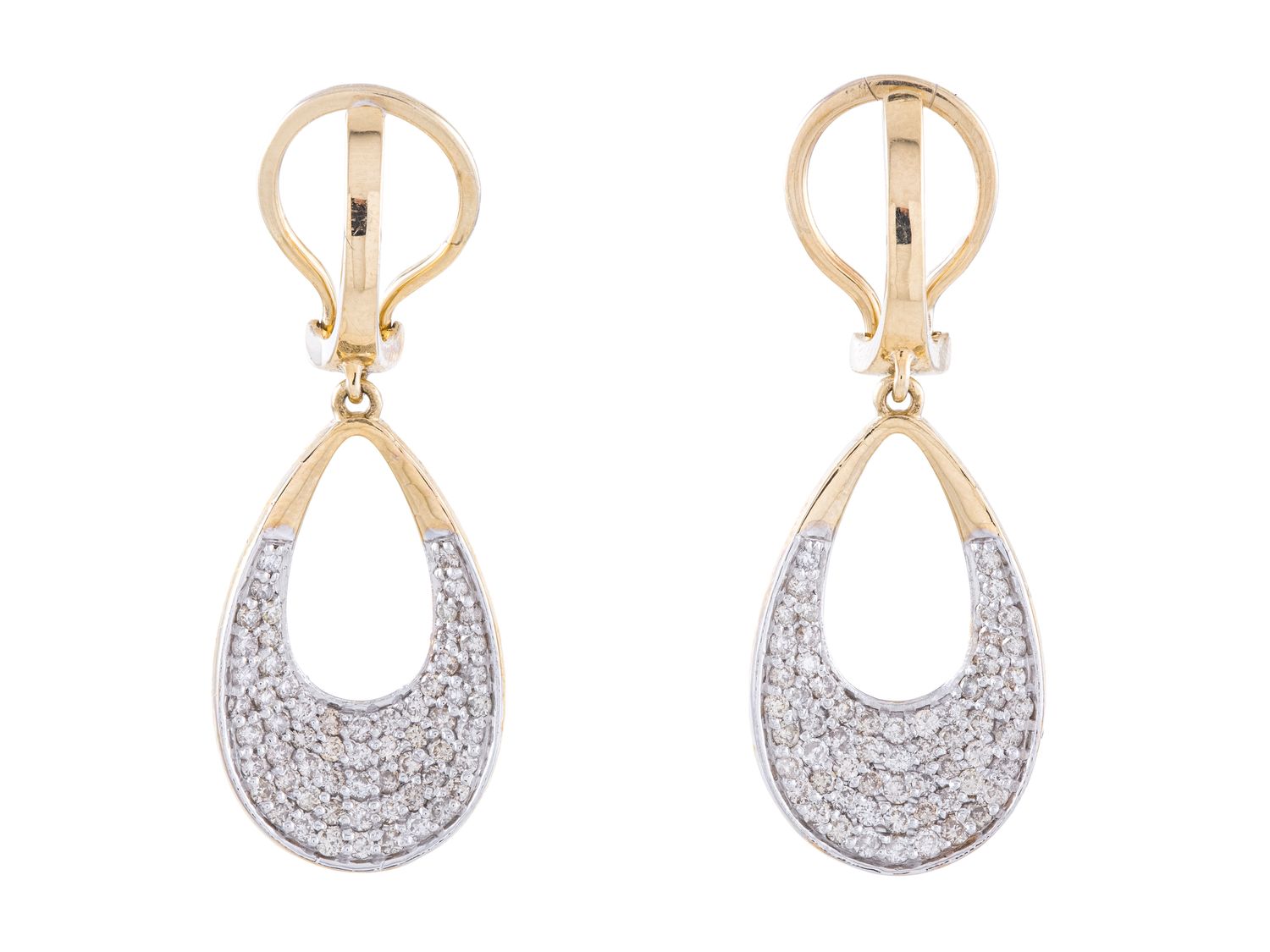 Diamond Earrings - 14 KT Yellow Gold