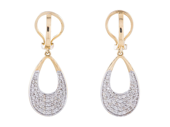 Diamond Earrings - 14 KT Yellow Gold