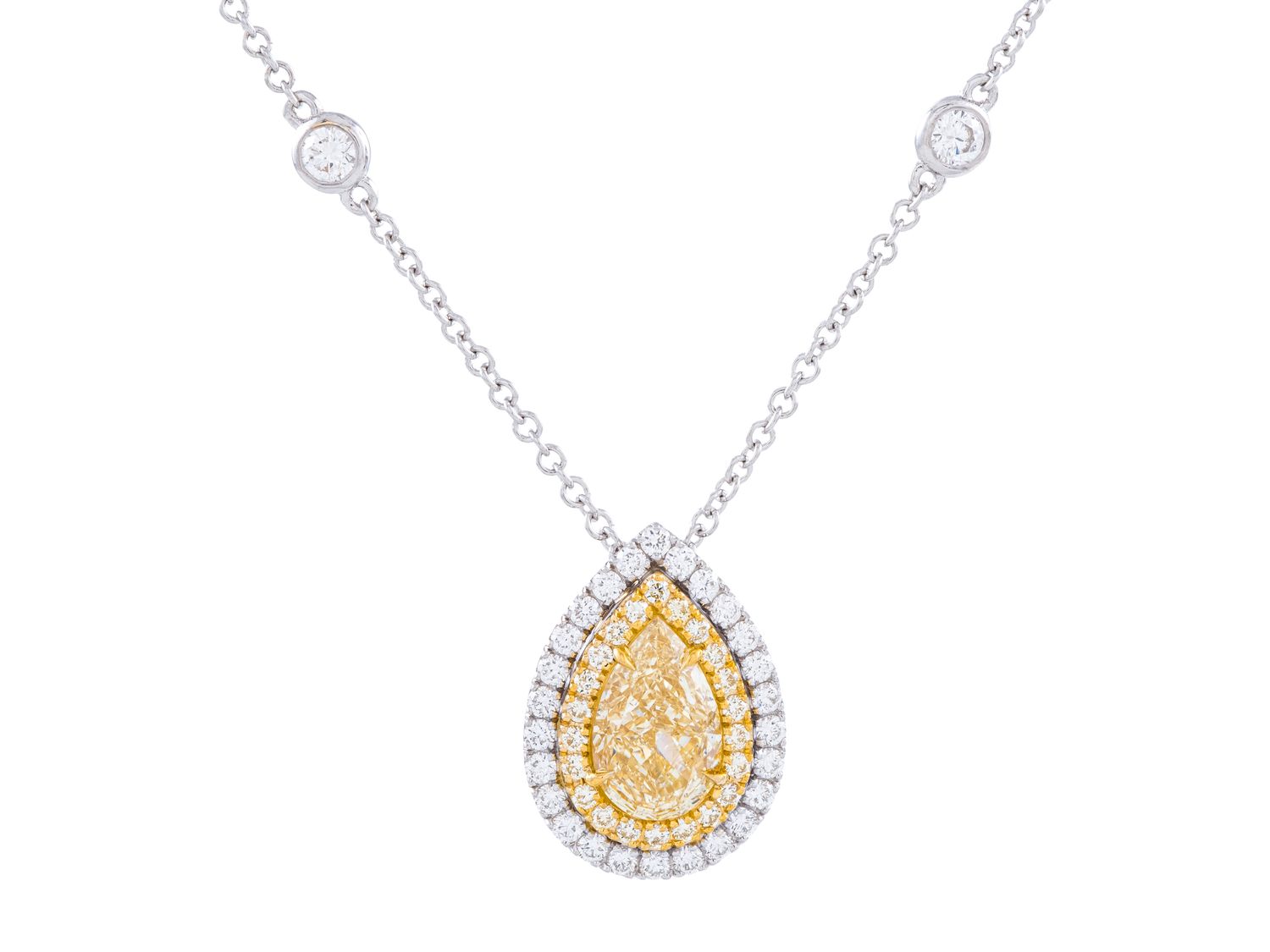 Diamond Necklace - 18 KT White Gold