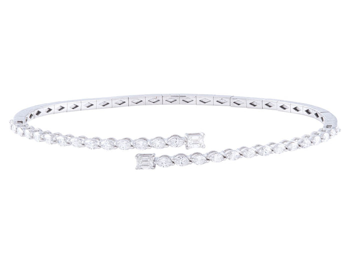 Diamond Bangle - 14 KT White Gold