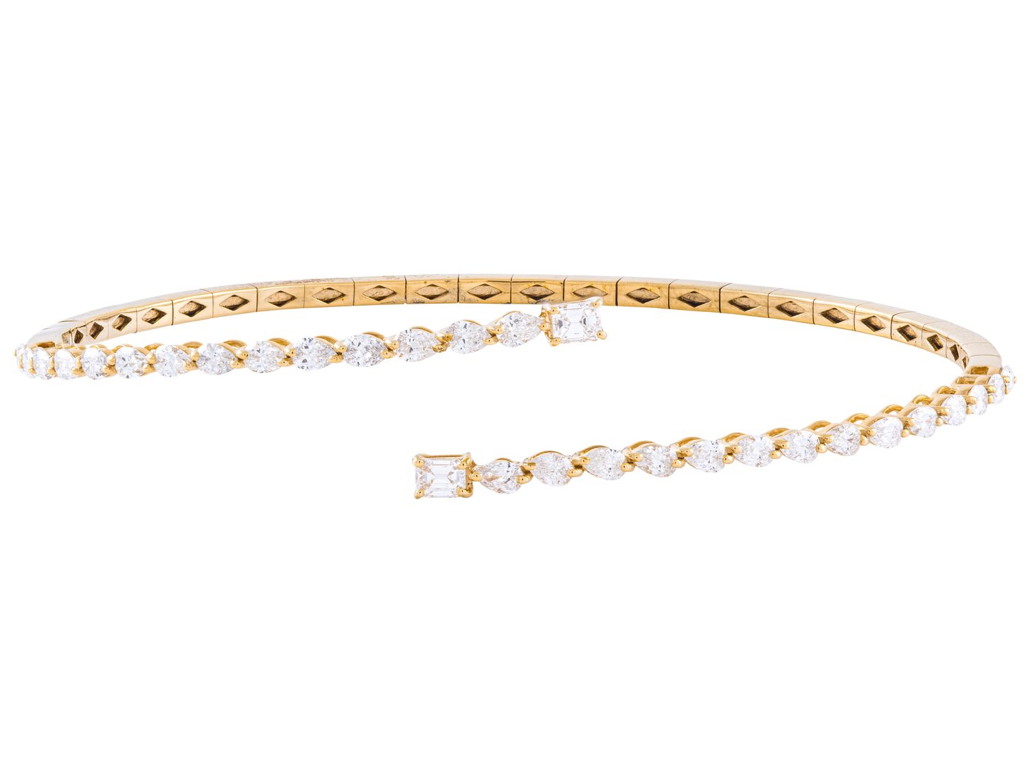 Diamond Bangle - 14 KT Yellow Gold