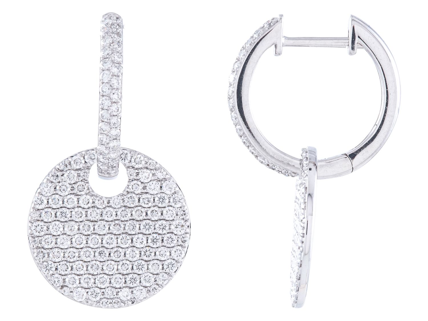 Diamond Earrings - 14 KT White Gold