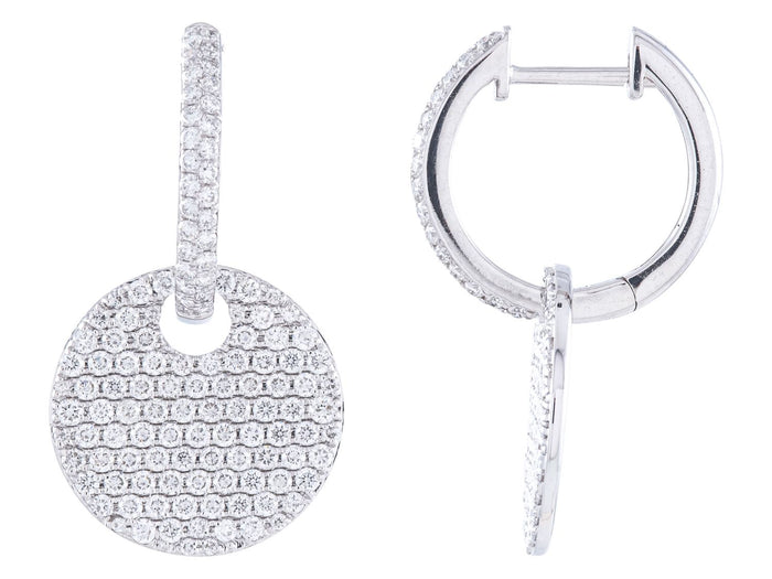 Diamond Earrings - 14 KT White Gold