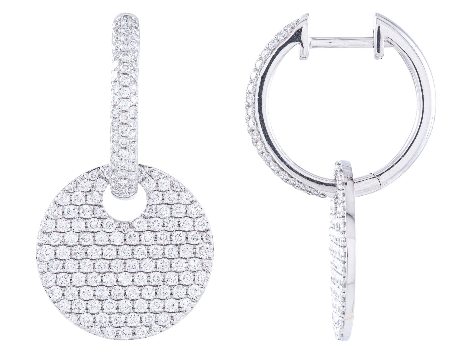 Diamond Earrings - 14 KT White Gold
