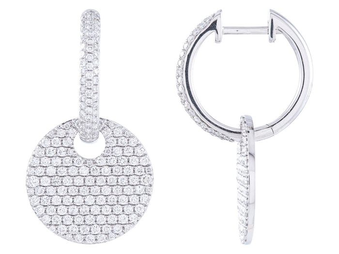 Diamond Earrings - 14 KT White Gold