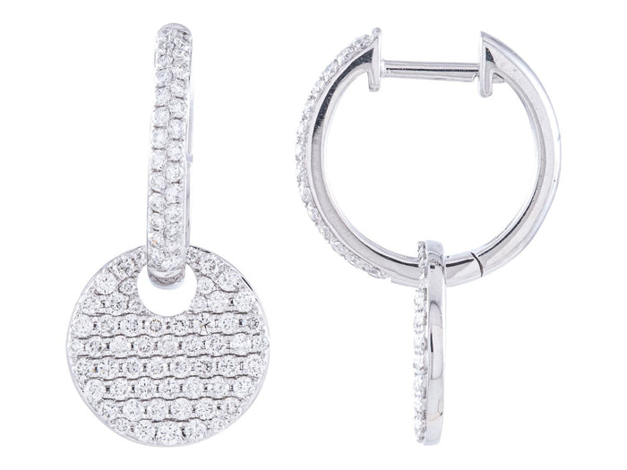 Diamond Earrings - 14 KT White Gold