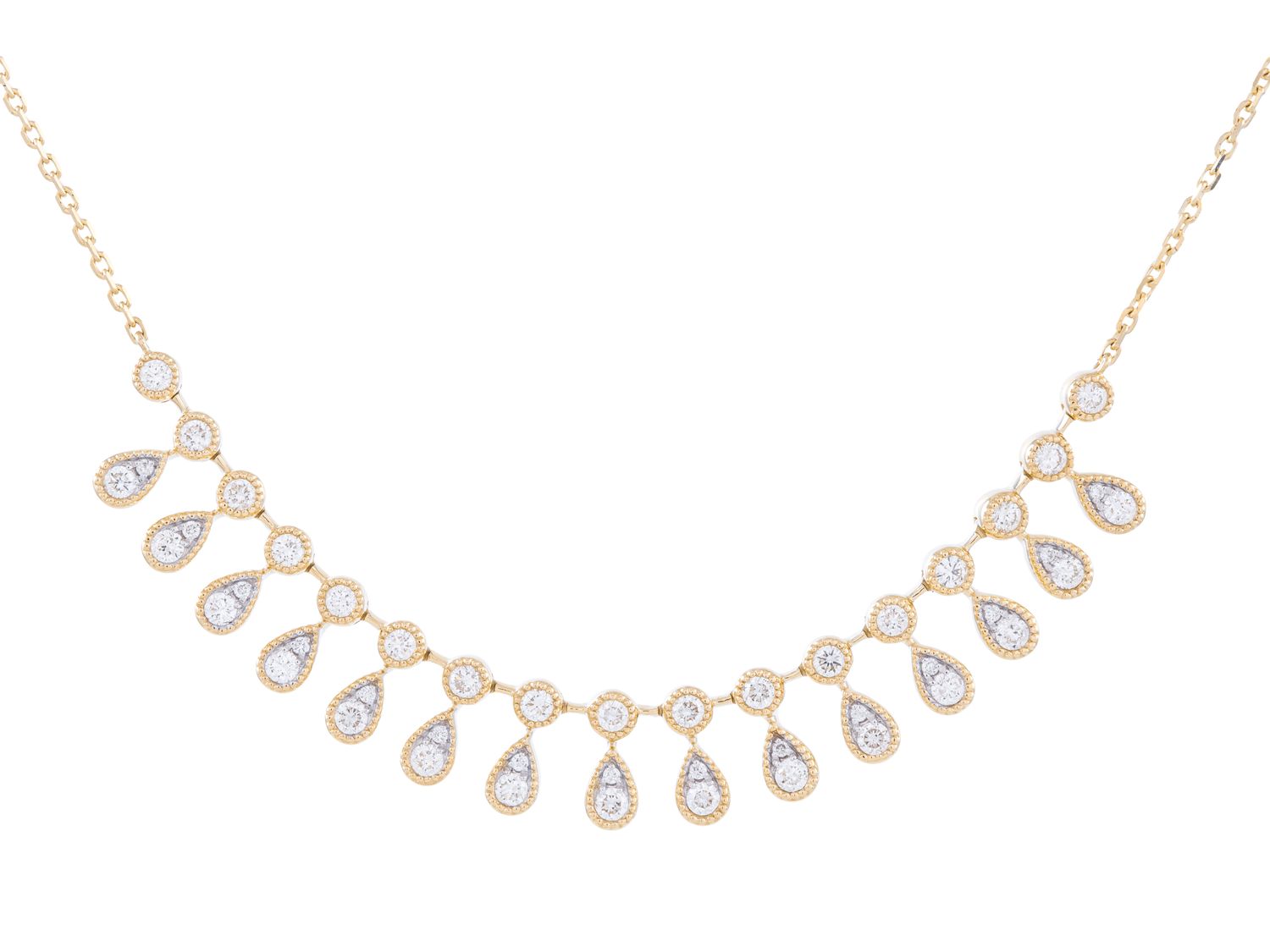 Diamond Necklace - 14 KT Yellow Gold