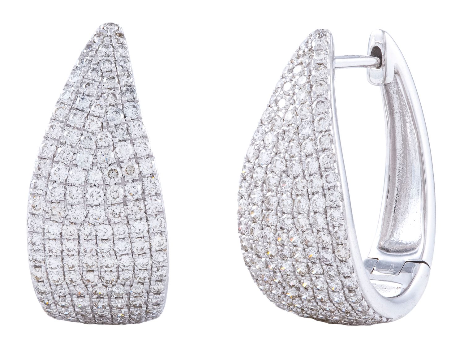 Diamond Earrings - 14 KT White Gold