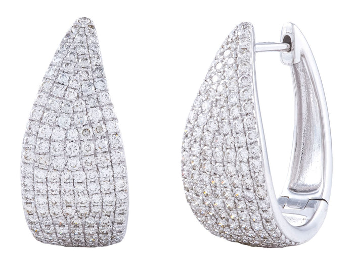 Diamond Earrings - 14 KT White Gold