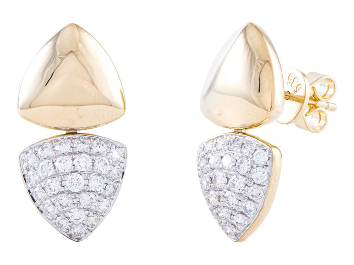 Diamond Earrings - 14 KT Yellow Gold