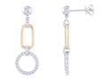 Diamond Earrings - 14 KT White and Yellow Gold