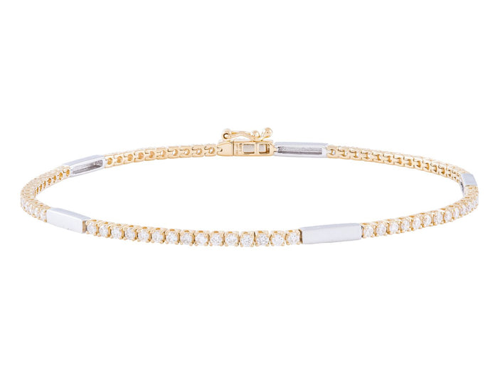 Diamond Bracelet - 14 KT White and Yellow Gold