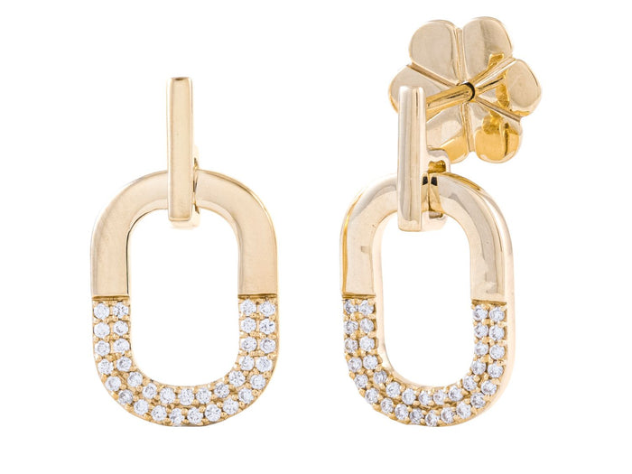 Diamond Earrings - 14 KT Yellow Gold