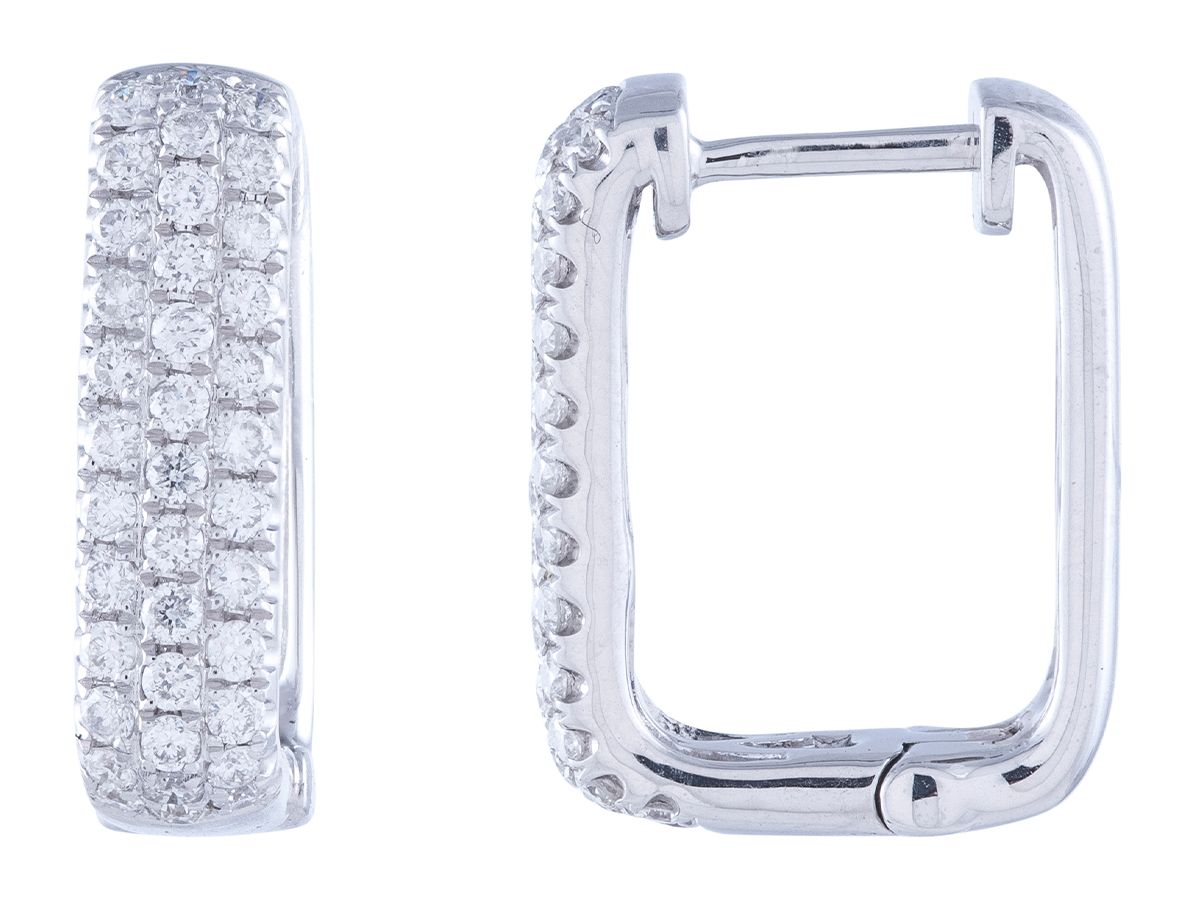 Diamond Earrings - 14 KT White Gold