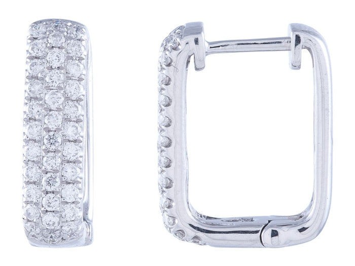 Diamond Earrings - 14 KT White Gold